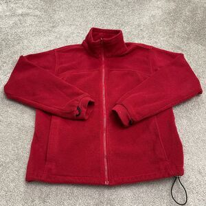Columbia Core Interchange Fleece Jacket Womens Large Red Full Zip Pocket Outdoor